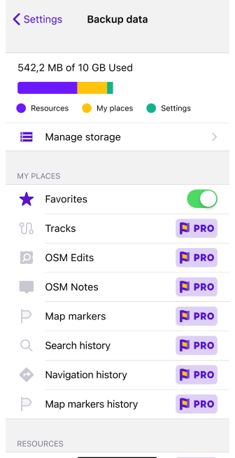 إجراءات المفضلة في iOS