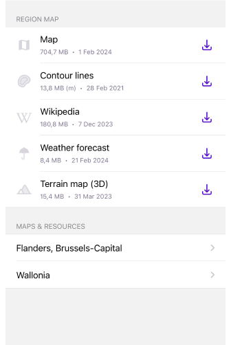 خرائط إقليمية واسعة أندرويد