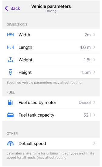 إعدادات الملاحة iOS