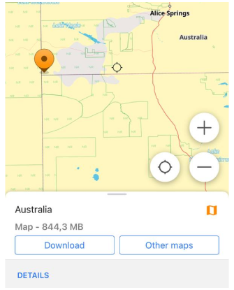 Short tap the World map allows to download region map