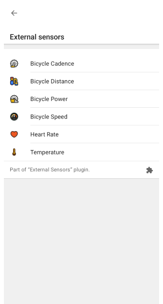 External sensors widgets Android