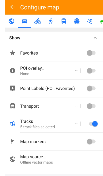 Profiles Configure map Settings Android