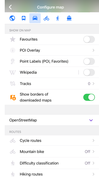 Profiles Configure map Settings iOS