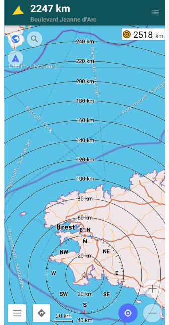 Radius ruler downward