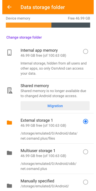Profiles Storage Settings Android