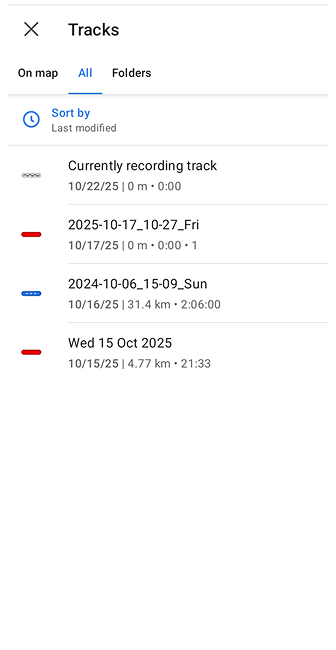 Select Track to add Waypoint Android