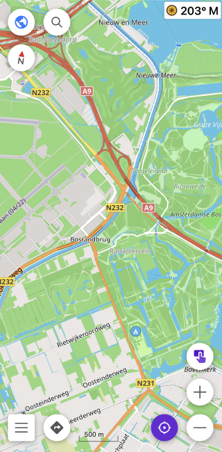 Widget für Routenaufzeichnung