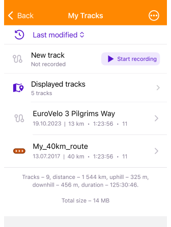 Meine Orte mit Tracks in iOS