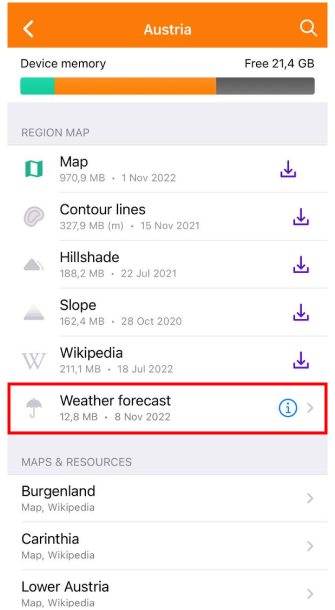 Wetter-Plugin in iOS
