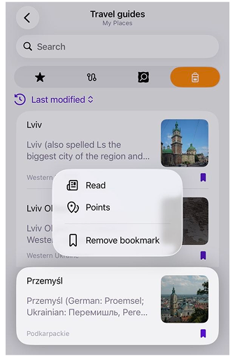 Travel Guides iOS