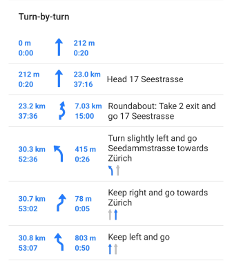 Navigationsroute Android