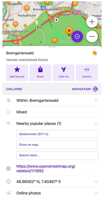 Nahegelegene Orte iOS
