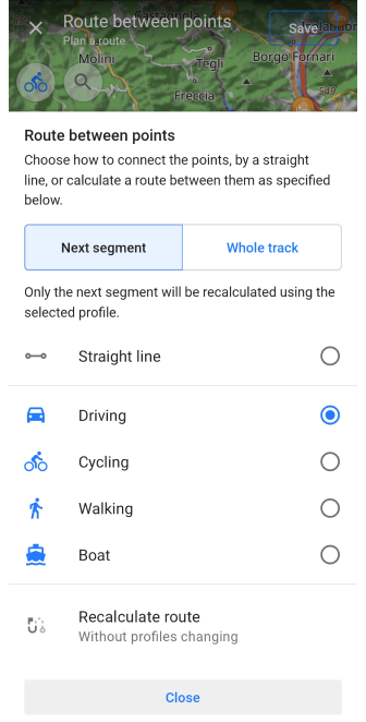 Route planen Android