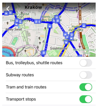 Ebene Öffentlicher Nahverkehr iOS