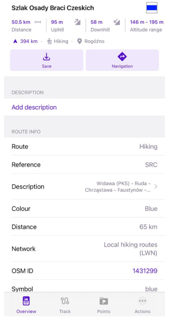 Route info
