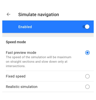 Navigation simulieren Android