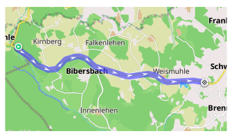 Track-Menü Darstellung Richtungspfeile Android
