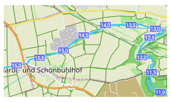 Track-Menü Darstellung Teilungsintervall
