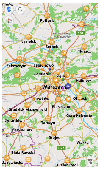 Menü Reiseführerpunkte