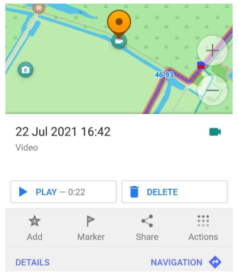 Contexto del menú Mis lugares del complemento de audio y vídeo