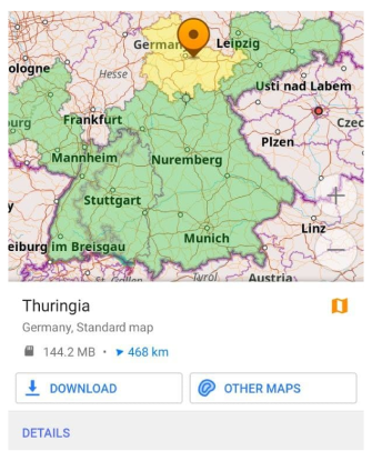 Seleccionar mapa vectorial mundial en Android