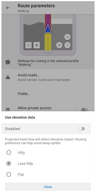 Usar datos de elevación Android