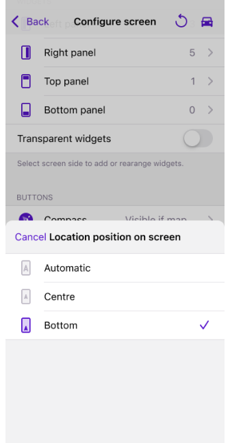 Posición de visualización iOS