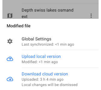 Modifications OsmAnd Cloud