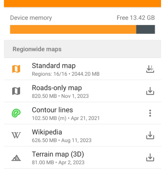 Téléchargement des lignes de niveau Android
