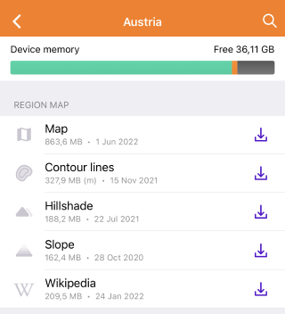 Téléchargement des lignes de niveau iOS
