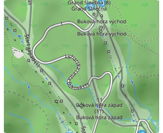 Itinéraires sur la carte - pistes de ski