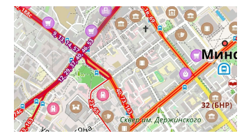 Bus de transport sur la carte