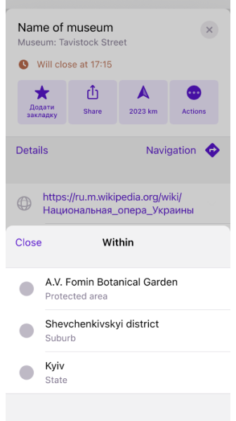 Informations sur le polygone iOS