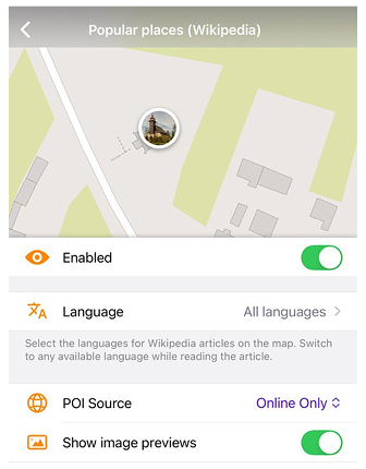 Menu des lieux populaires