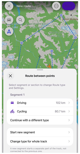 Planifier un itinéraire ios