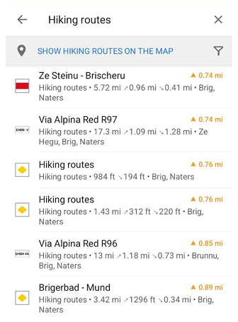 Itinéraires sur le terrain