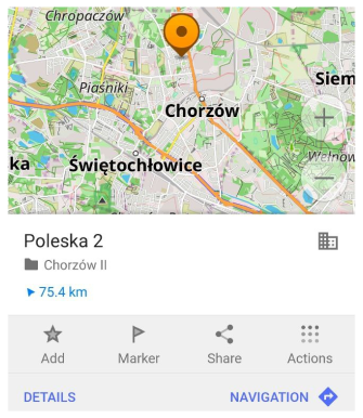 Recherche de rue Android