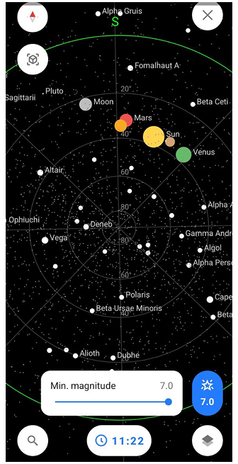Écran Carte des étoiles