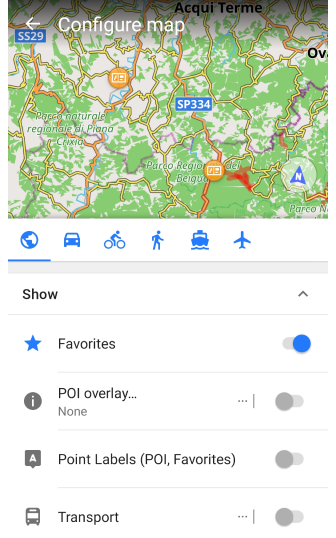 Configura mappa android