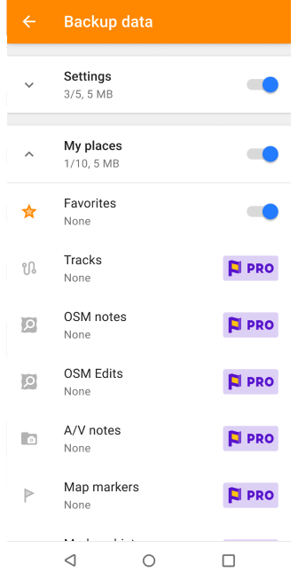 Funzioni cartella Preferiti android