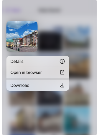 iOS - Opzioni del menu contestuale