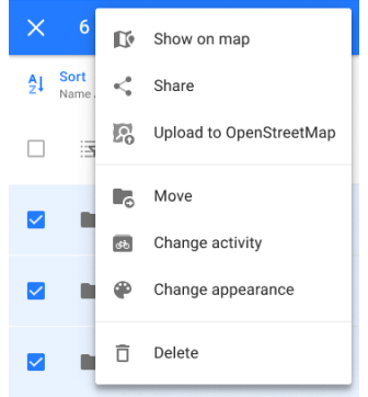 Funzione di ordinamento tracce I miei luoghi Android
