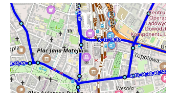 Trasporto pubblico tram mappa
