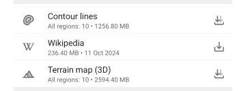 Menu download mappe generale Android
