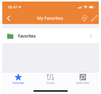 Menu I miei luoghi iOS