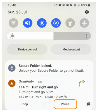 Schermata di notifica Android