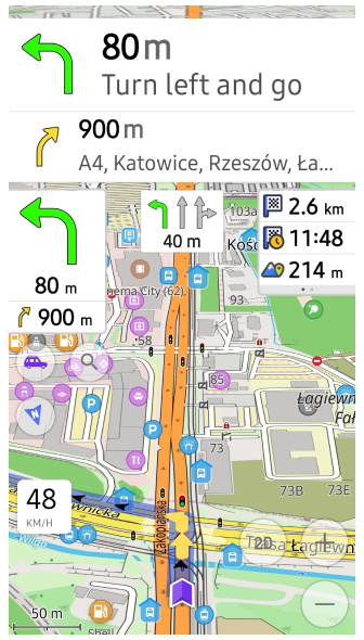 Widget prossime svolte