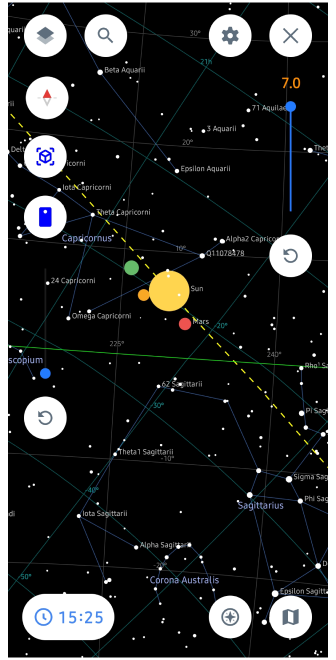 Schermo mappa stellare