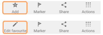 Actie favoriet toevoegen/bewerken Android