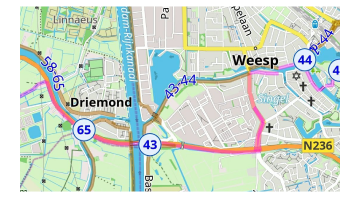 Kaartroutes - fietsroutes